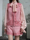 INTO THE EAST 25 Autumn/Winter Lace-Up Silk Top/Shirt/Embroidered Button Tussah Silk Vest/Shorts ITE-E1DGAW020PK22VE Vest (E1DGAW019PK20TP)